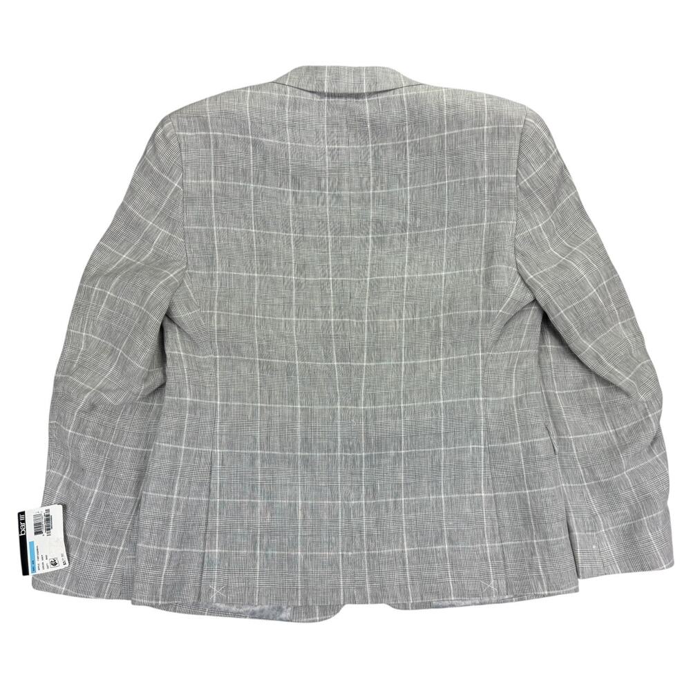 Bar III Mens Slim Fit 100% Linen Plaid Suit Jacket Gray 40S - Picture 4 of 5